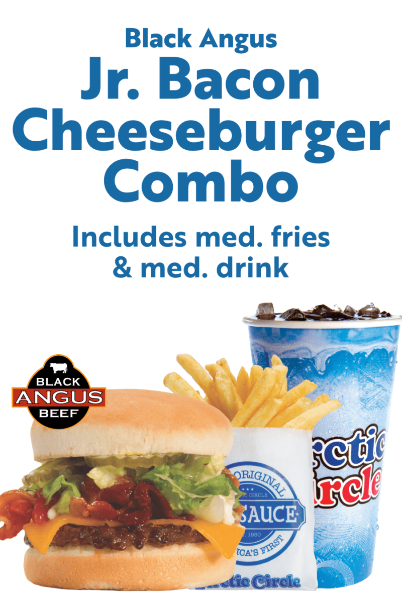 Black Angus Jr. Bacon Cheeseburger Combo - Includes med. fries & med. drink
